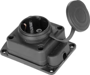 Розетка одинарна з захисною кришкою каучукова e.socket.rubber.029.1.16, з з/к, 16А №2