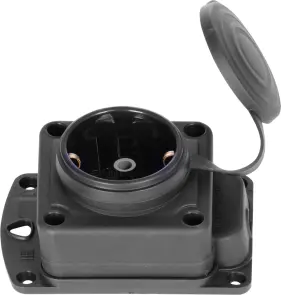 Розетка одинарна з захисною кришкою каучукова e.socket.rubber.029.1.16, з з/к, 16А №3