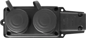 Розетка подвійна з захисною кришкою каучукова e.socket.rubber.029.2.16, з з/к, 16А №1