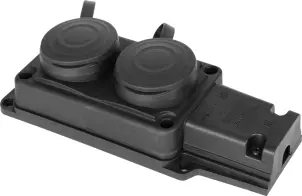 Розетка подвійна з захисною кришкою каучукова e.socket.rubber.029.2.16, з з/к, 16А №2