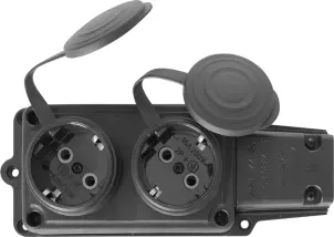 Розетка подвійна з захисною кришкою каучукова e.socket.rubber.029.2.16, з з/к, 16А №4