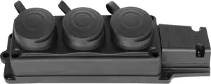 Розетка потрійна з захисною кришкою каучукова e.socket.rubber.029.3.16, з з/к, 16А №2