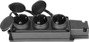 Розетка потрійна з захисною кришкою каучукова e.socket.rubber.029.3.16, з з/к, 16А №3
