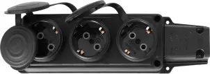 Розетка потрійна з захисною кришкою каучукова e.socket.rubber.029.3.16, з з/к, 16А №4