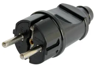 Вилка побутова e.plug.straight.004.16,з з/к, 16А пряма чорна №1