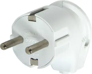 Вилка побутова e.plug.angle.007.16,з з/к, 16А кутова біла №1