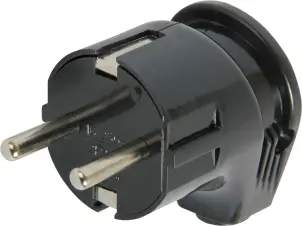 Вилка побутова e.plug.angle.008.16,з з/к, 16А кутова чорна №1