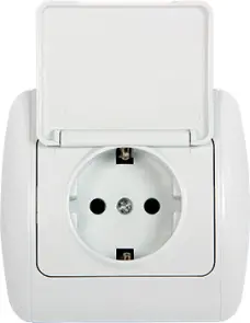 Розетка e.install.stand.810С з з/к з кришкою з рамкою №1