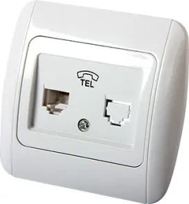 Розетка e.install.stand.814P1 телефонна одинарна з рамкою №1