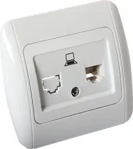 Розетка e.install.stand.819С1 комп'ютерна одинарна з рамкою