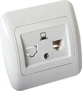 Розетка e.install.stand.819С1 компьютерная одинарная с рамкой №1