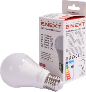 Лампа светодиодная e.LED.lamp.A60.E27.7.3000, 7Вт, 3000К №2