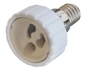 Перехідник e.lamp adapter.Е14/GU10.white, з патрону Е14 на GU10, пластиковий №1