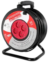 Удлинитель e.es.roll.4.50.z.b. барабанного типа, на катушке, с ж/к, 50м, baby protect, провод 3х1,5кв.мм