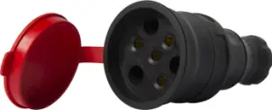 Силовая розетка переносная с защитной каучуковой крышкой e.socket.rubber.031.25, 4п., 25А №1