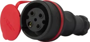 Силовая розетка переносная с защитной каучуковой крышкой e.socket.rubber.071.32, 4п., 32А №1