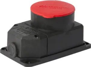 Силова розетка стаціонарна з захисною кришкою каучукова e.socket.rubber.072.32, 4п., 32А №1