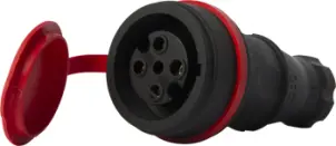 Силова розетка переносна з захисною кришкою каучукова e.socket.rubber.061.16, 4п., 16А №1