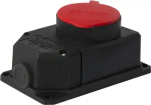 Силова розетка стаціонарна з захисною кришкою каучукова e.socket.rubber.062.16, 4п., 16А №1