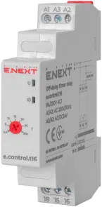 Реле тимчасового ввімкнення (0,3-30 сек) при подачі напруги e.control.t16 №1
