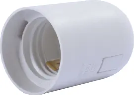 Патрон пластиковый e.lamp socket.E27.pl.white, Е27, белый