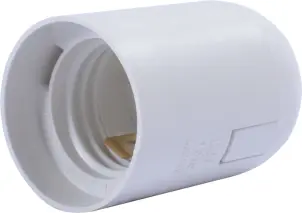 Патрон пластиковий e.lamp socket.E27.pl.white, Е27, білий №1