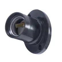 Патрон бакелитовый e.lamp socket wall skew side.E27.bk.black, настенный, Е27, смещенный, черный
