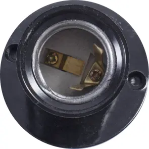 Патрон бакелітовий e.lamp socket wall skew side.E27.bk.black, настінний, Е27, зміщений, чорний №2