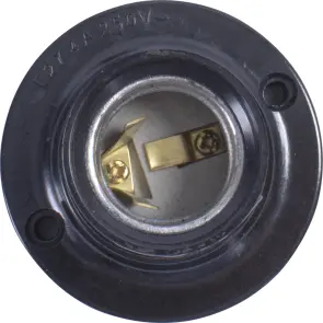 Патрон бакелитовый e.lamp socket wall side.E27.bk.black, настенный Е27, черный №2