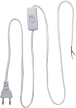Шнур з вилкою та перемикачем e.wire. switch/plug. white, білий, 2Х0,75, 1,5М