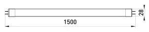 Лампа світлодіодна лінійна e.save.LED.Eco.T8.150.G13.24.6500, під патрон G13, довжина 150см, 24Вт, 6500К №2