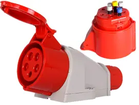 Силова розетка стаціонарна 3Р+N+Z, 400В, 32А, IP44 безгвинтова