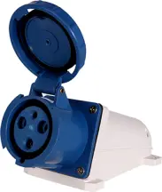 Силовая розетка стационарная e.socket.pro.3.63, 3п., 230В, IP 67, 63А (133)