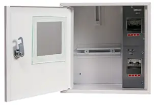 Корпус e.mbox.stand.n.f1.04.z.e металлический, под 1-ф. электронный счетчик, 4 мод., навесной, с замком №1