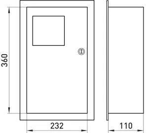 Корпус e.mbox.stand.w.f1.10.z.e металлический, под 1-ф. электронный счетчик, 10 встраиваемый мод. с замком №2