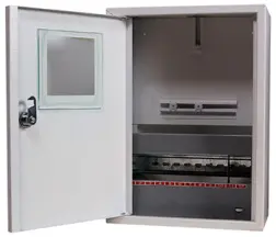 Корпус e.mbox.stand.n.f1.12.z.e металлический, под 1-ф. электронный счетчик, 12 мод., навесной, с замком
