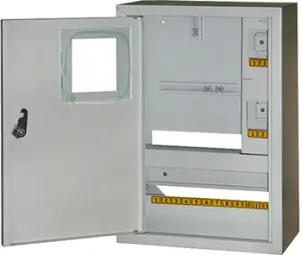 Корпус e.mbox.stand.n.f1.16.z.e металевий, під 1-ф. електронний лічильник, 16 мод., навісний, з замком №1