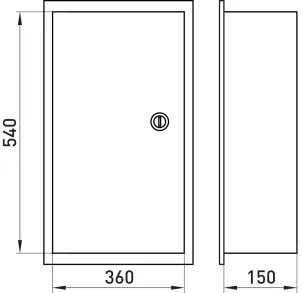 Корпус e.mbox.stand.w.f3.36.z металевий, під 3-ф. лічильник, 36 мод., що вбудовується, з замком №2