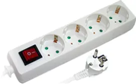 Удлинитель e.es.4.3.z.s.b 4 гнезда, 3м, с ж/к, с выключателем, baby protect