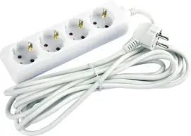 Удлинитель e.es.4.3.z.b 4 гнезда, 3м, с ж/к, baby protect