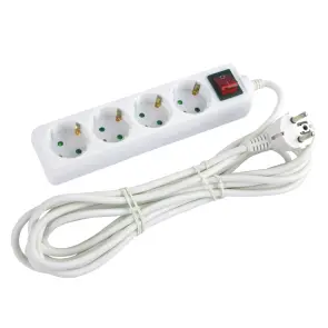 Удлинитель e.es.4.5.z.s.b 4 гнезда, 5м, с ж/к, с выключателем, baby protect №1