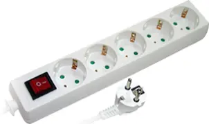 Удлинитель e.es.5.5.z.s.b 5 гнезд, 5м, с ж/к, с выключателем, baby protect №1