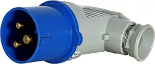 Силовая вилка переносная угловая 3Р+Z, 400В,16A,IP44 №1