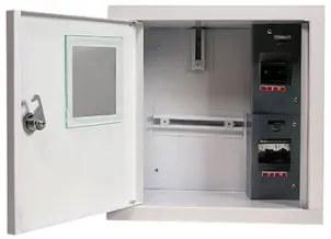 Корпус e.mbox.stand.w.f1.04.z металлический, под 1-ф. счетчик, 4 встраиваемая мод. с замком №1