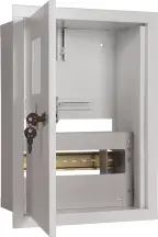 Корпус e.mbox.stand.w.f1.08.z металлический, под 1-ф. счетчик, 8 встраиваемый мод. с замком