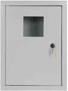 Корпус e.mbox.stand.w.f1.08.z металлический, под 1-ф. счетчик, 8 встраиваемый мод. с замком №2