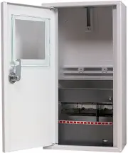Корпус e.mbox.stand.n.f1.08.z металевий, під 1-ф. лічильник, 8 мод., навісний, з замком