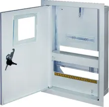 Корпус e.mbox.stand.w.f1.12.z металлический, под 1-ф счетчик, встраиваемый 12 мод. с замком