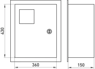 Корпус e.mbox.stand.w.f3.24.z металлический, под 3-ф. счетчик, 24 встраиваемая мод. с замком №2
