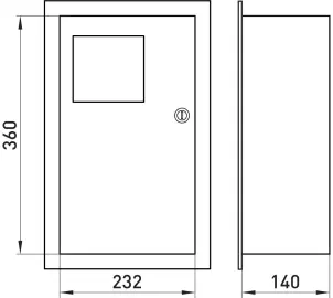 Корпус e.mbox.stand.w.f1.10.z металлический, под 1-ф. счетчик, 10 встраиваемый мод. с замком №2